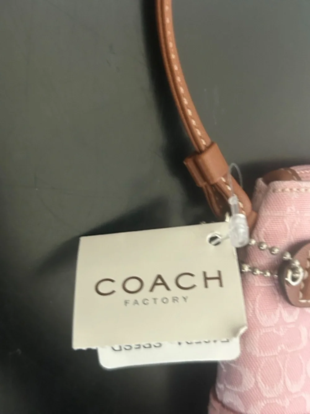 Coach Blush / Saddle Pink/Tan Suede Jacquard Canvas Wristlet. Vintage.NWT